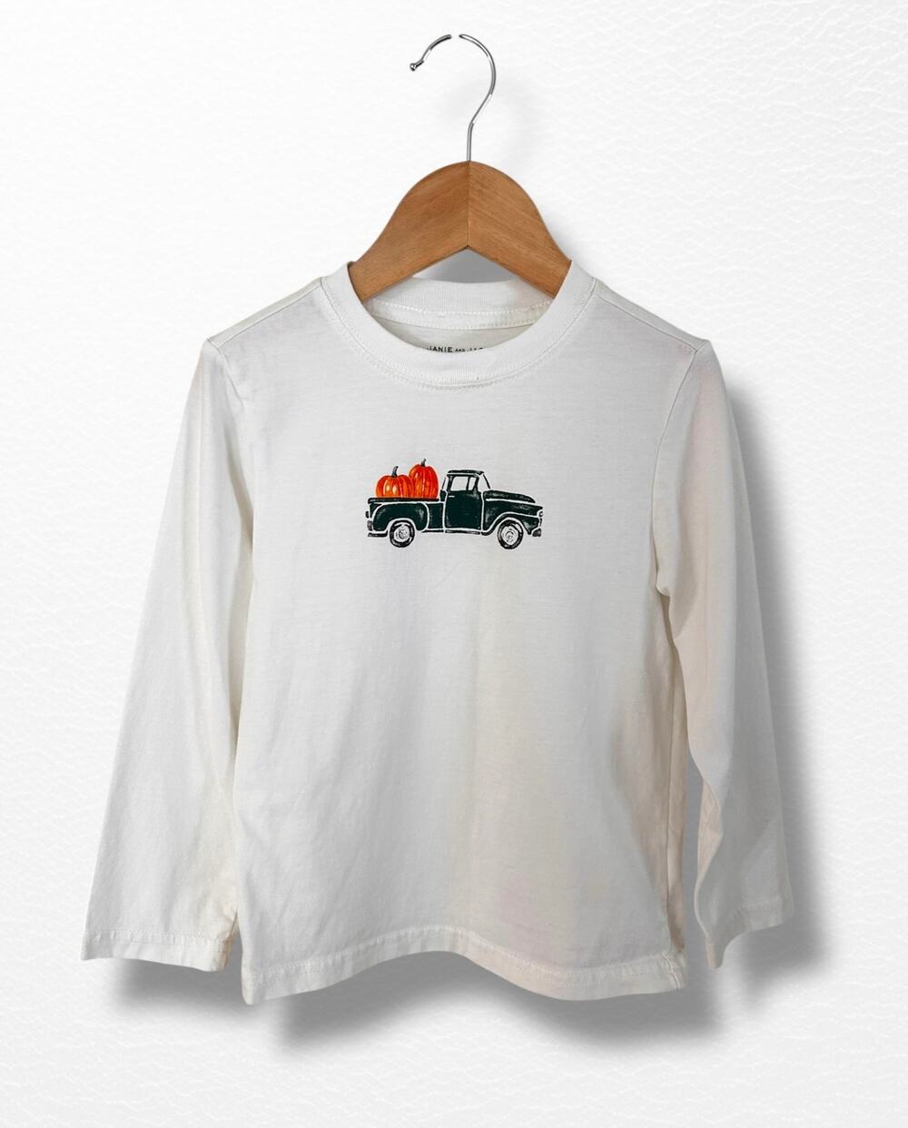 Janie and Jack Pumpkin Truck Fall Shirt, Size 4
